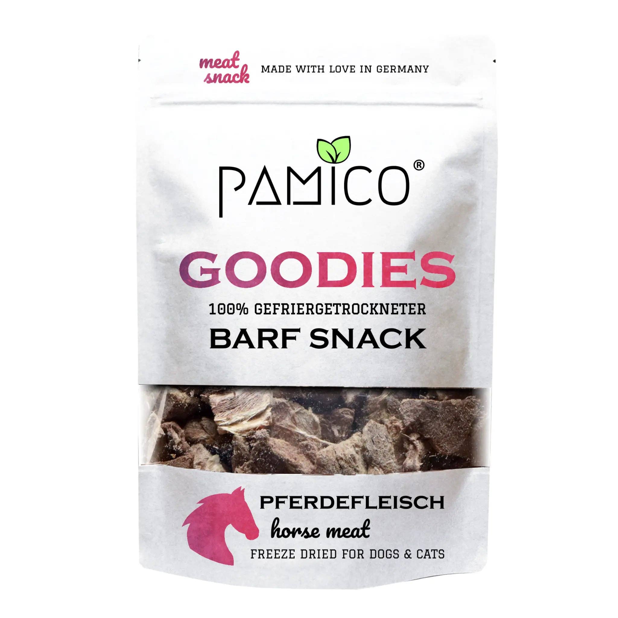 Pamico – Frystorkat hästkött | BARF Snack för hundar & katter