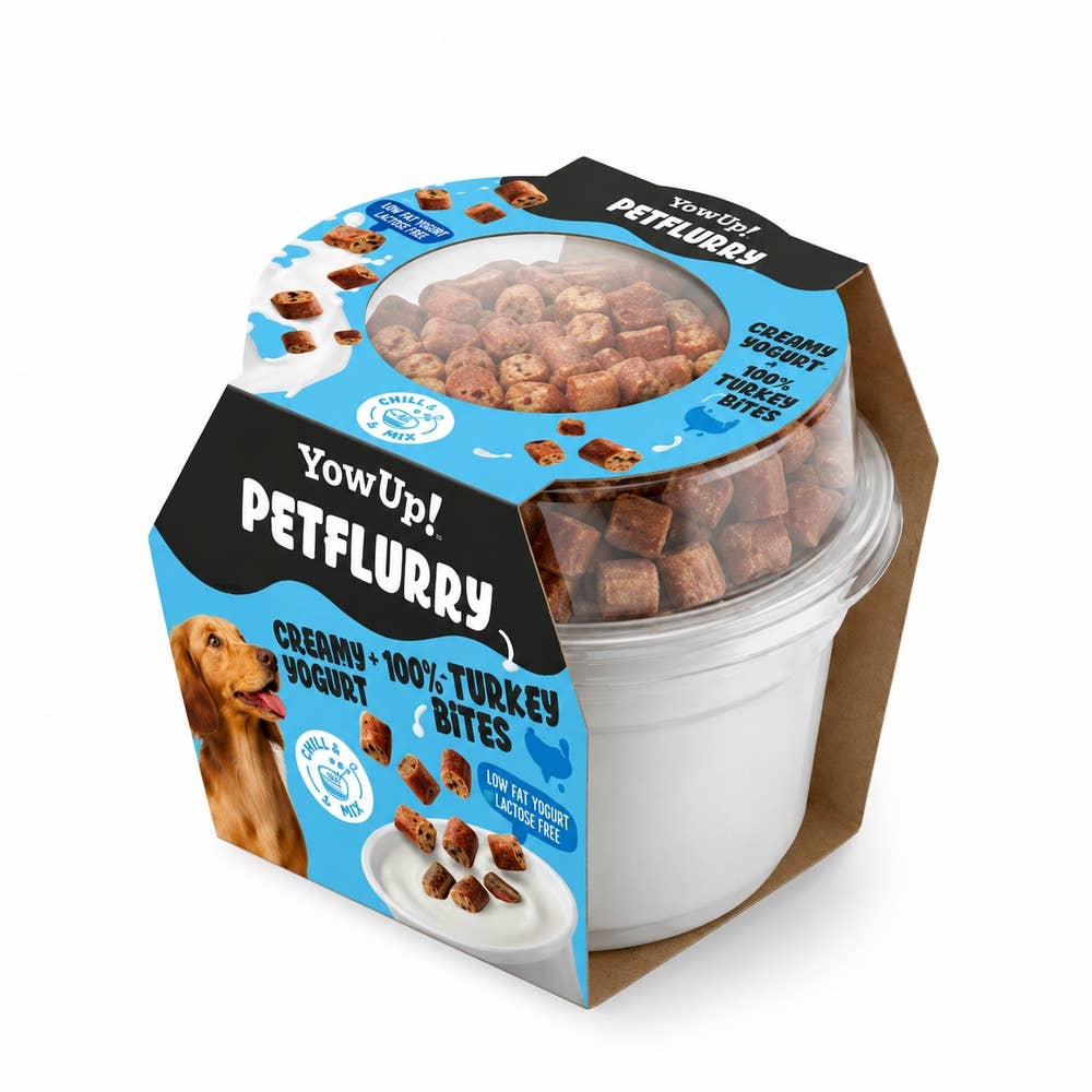 PetFlurry Kalkon – krämigt yoghurtsnack med kalkonbitar för hundar