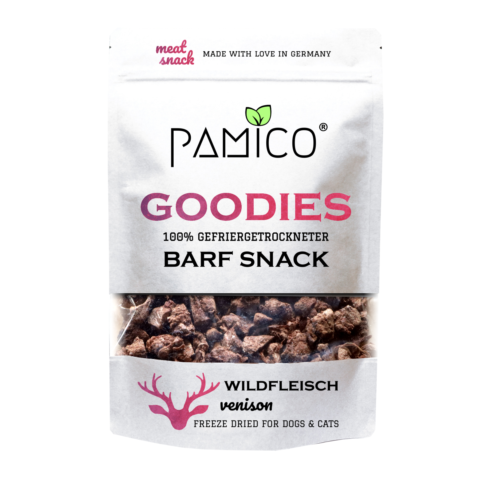 Pamico – Frystorkat viltkött (Rådjur & Hjort) | Naturligt godis för hundar & katter