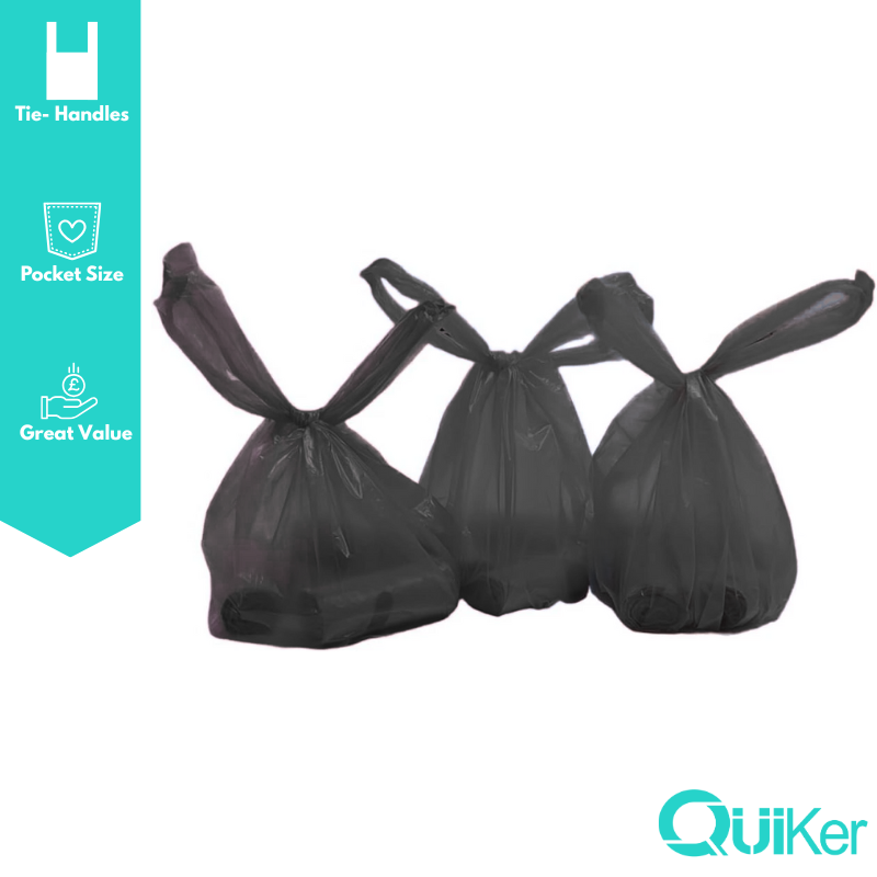 Quiker Pet Products - 240 påsar-12 rullar-svarta fickbajspåsar - 6 lådor +