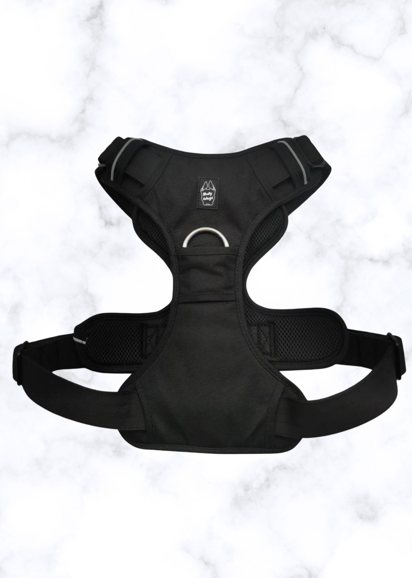 Bully Wags - Heavy-Duty Everyday Harness - Svart: Svart / Medium