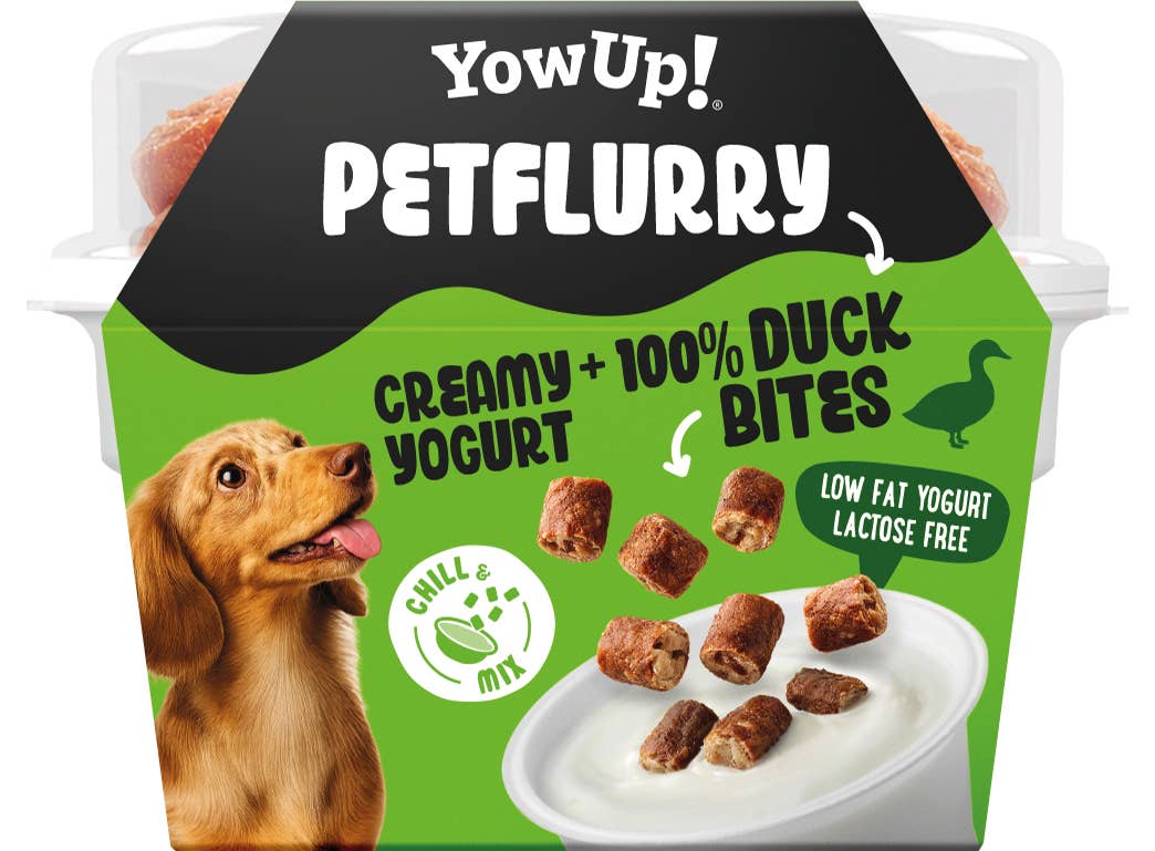 PetFlurry Anka – krämigt yoghurtsnack med ankbitar för hundar