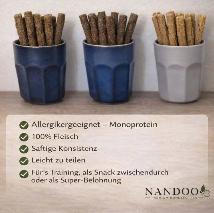 Premium sticks häst 200 g – mjuka träningssticks med häst | monoprotein