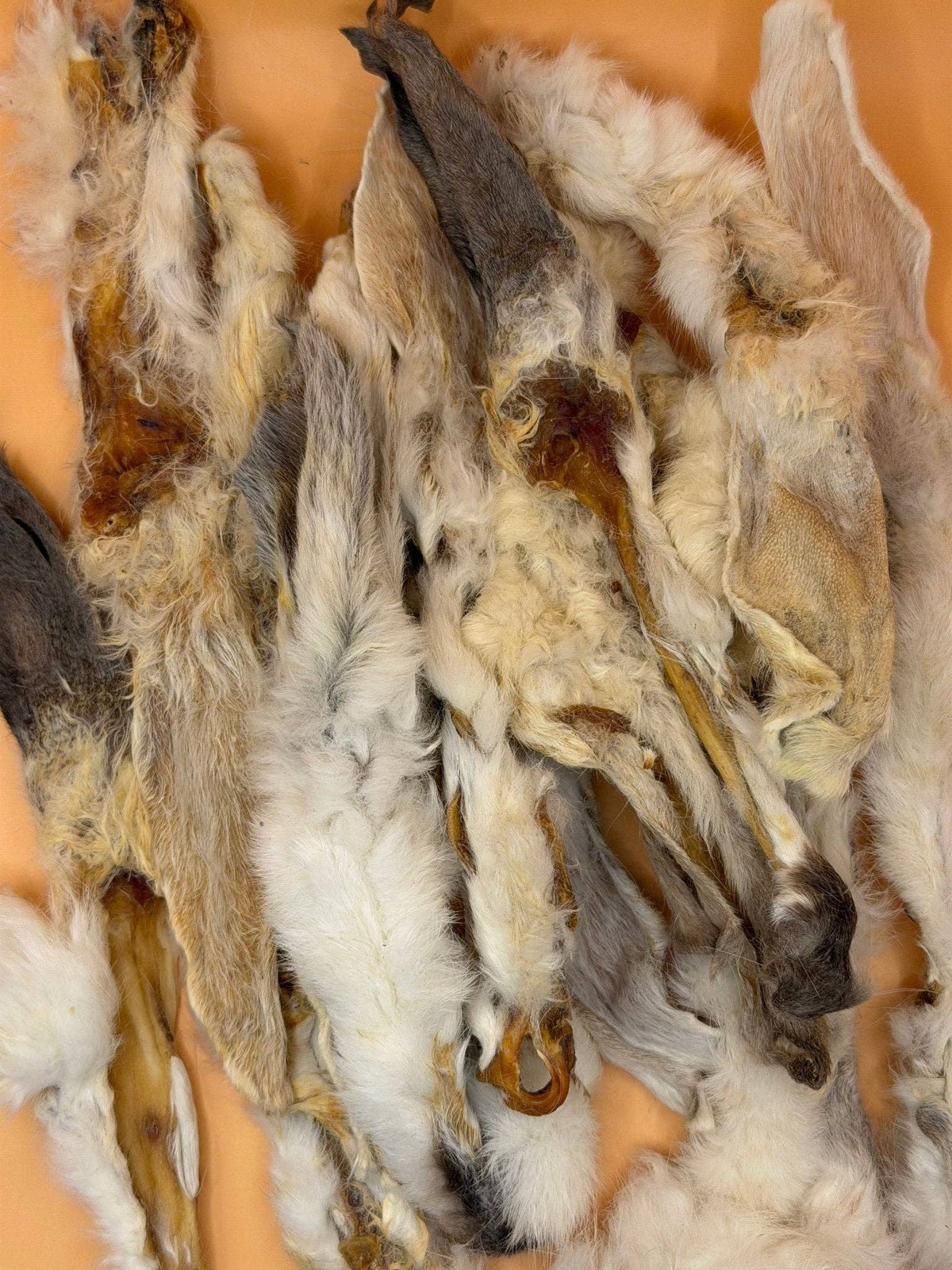 Kaninöron med päls 250 g