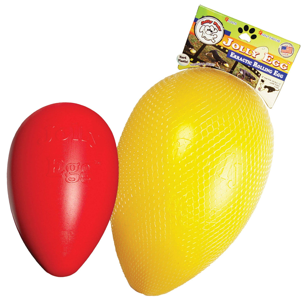 Jolly Egg 20 cm gul – interaktiv hundleksak för jakt, lek och vatten