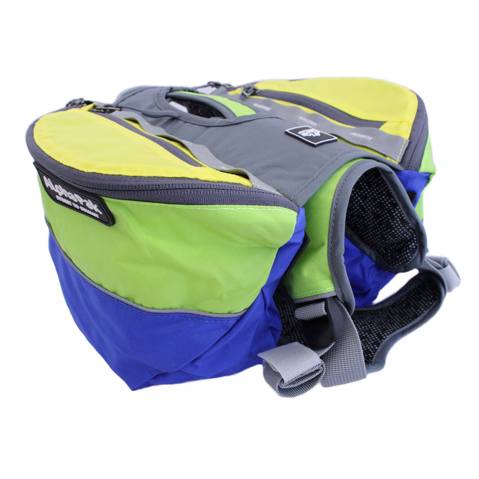 Camping With Dogs and AlphaPak - Adventurer 2-delat hundpaket med EZ Latch™: Lila / Medium - Bröst 22-27in - Hals 14-20in.