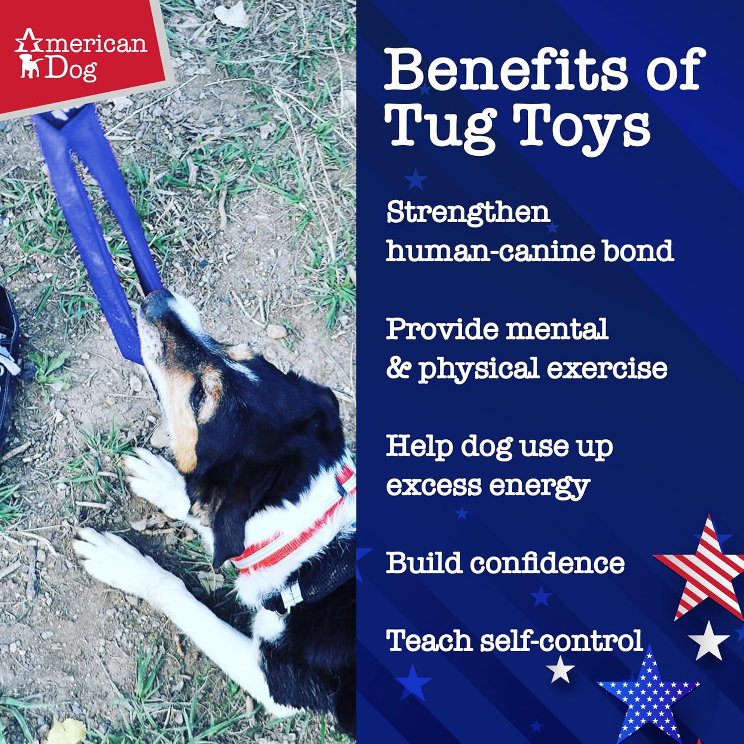 American Dog Tug N Toss – slitstark drag- och kastleksak i ballistisk nylon