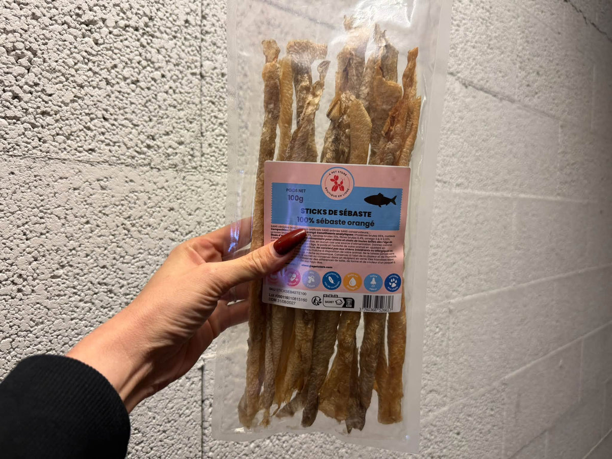 Rödfisksticks – naturligt hundgodis av rödfisk