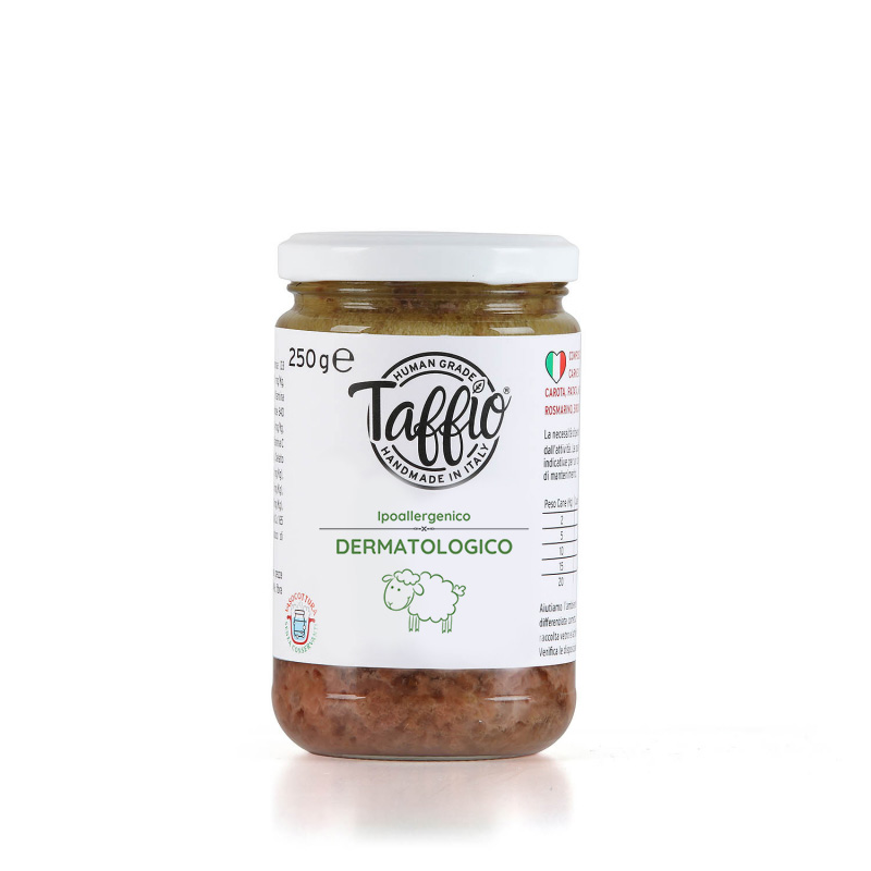 Taffio Pet Food – Dermatologisk Ragù Får 250 g | Komplett våtfoder för hund