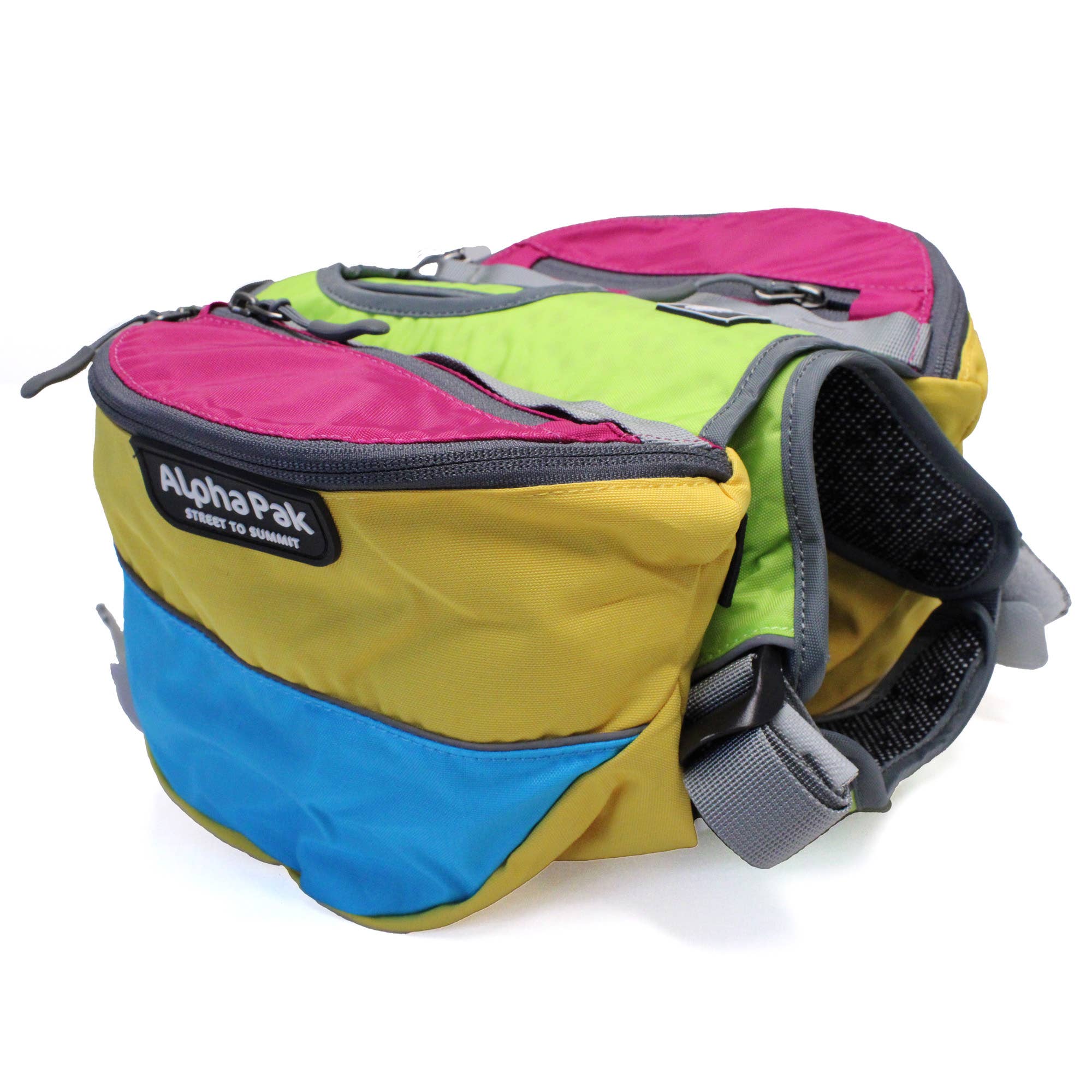 Camping With Dogs and AlphaPak - Adventurer 2-delat hundpaket med EZ Latch™: Lila / Medium - Bröst 22-27in - Hals 14-20in.