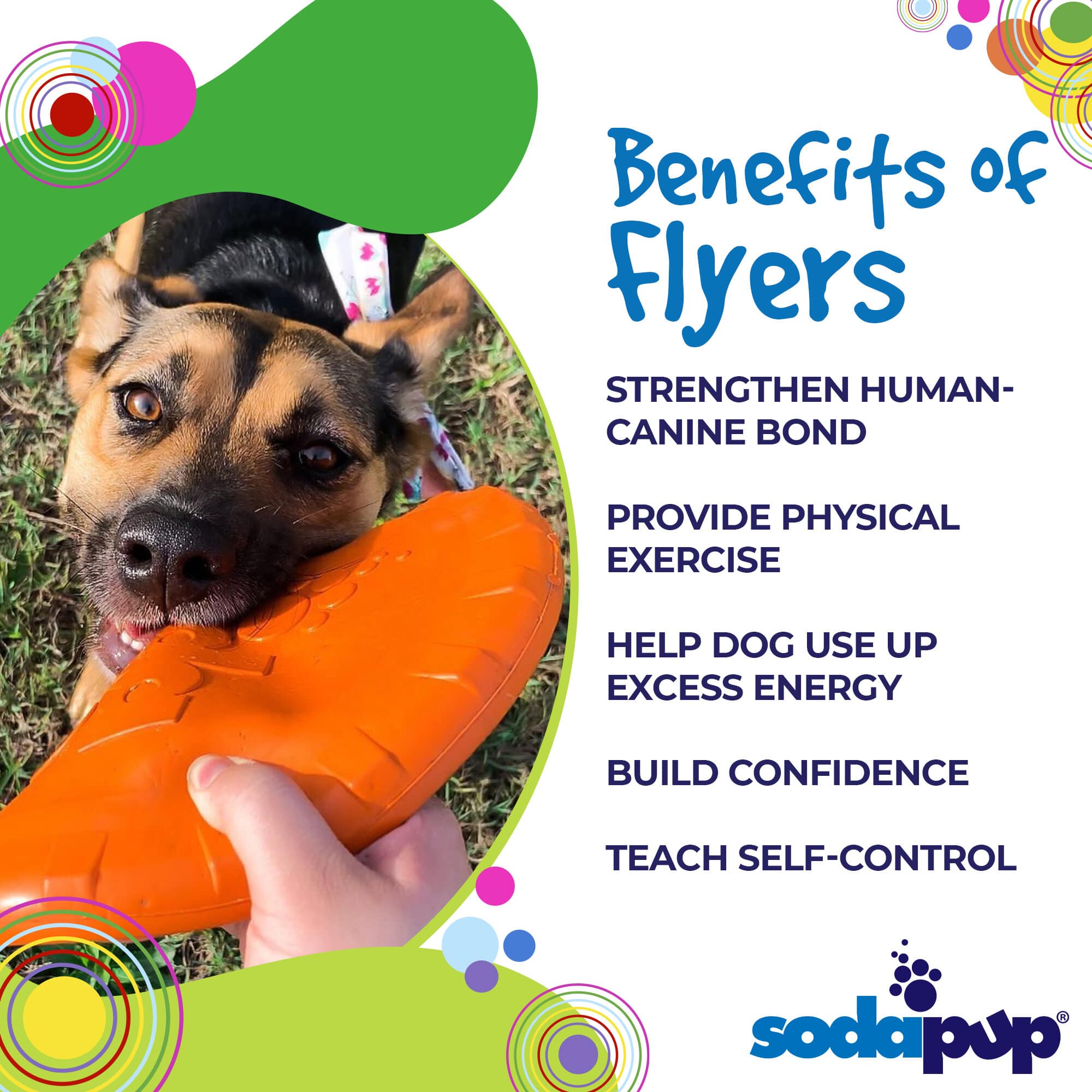 SodaPup Dog Toys - SP flaska Top Flyer - Flygande leksak - Flera storlekar - orange