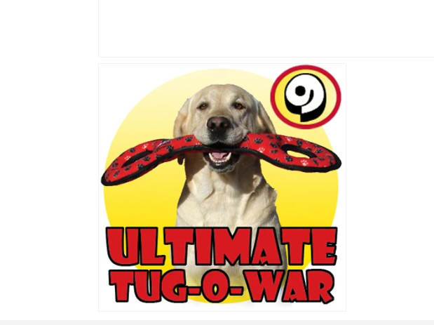 Tuffy No Stuff Ultimate Tug-O-War – Röd pipande dragleksak