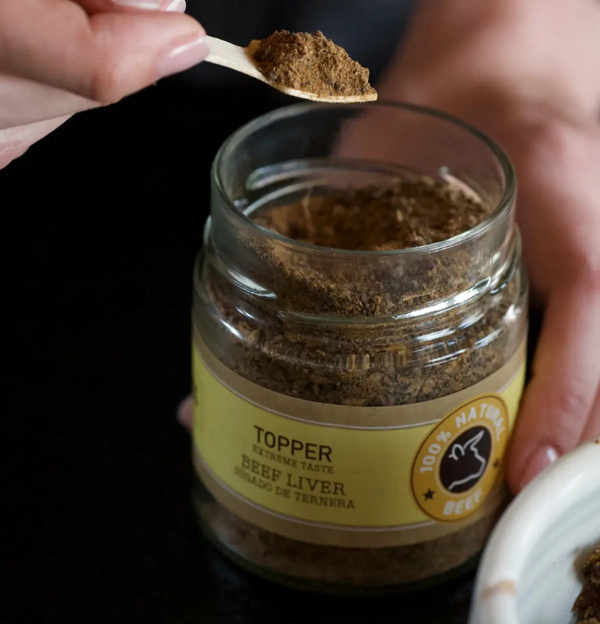 Topping Nötlever – naturlig smakförhöjare för hund och katt, 100 g