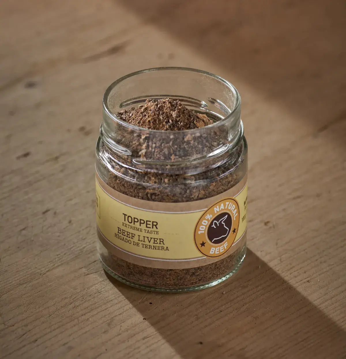 Topping Nötlever – naturlig smakförhöjare för hund och katt, 100 g