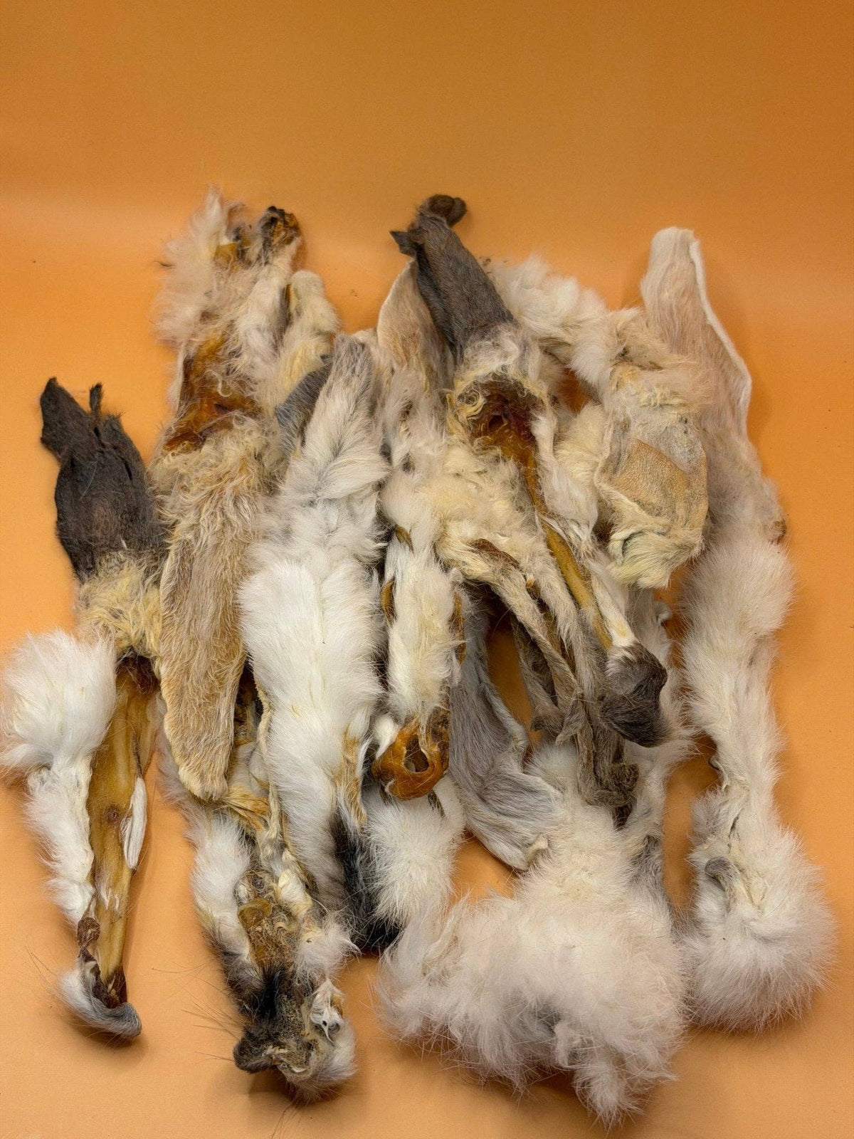 Kaninöron med päls 250 g