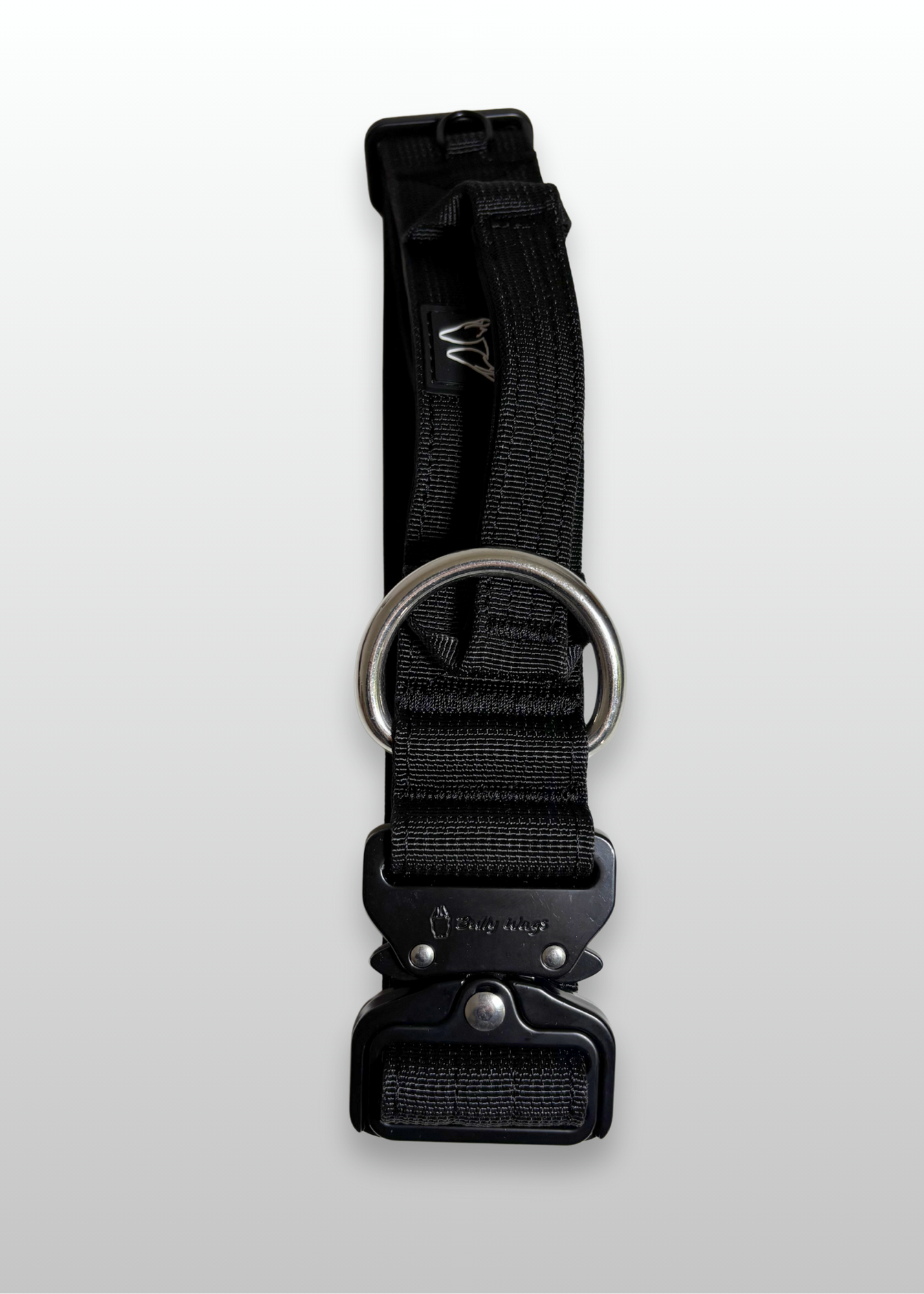 Bully Wags - 1.5" taktisk krage med handtag - svart: Stor