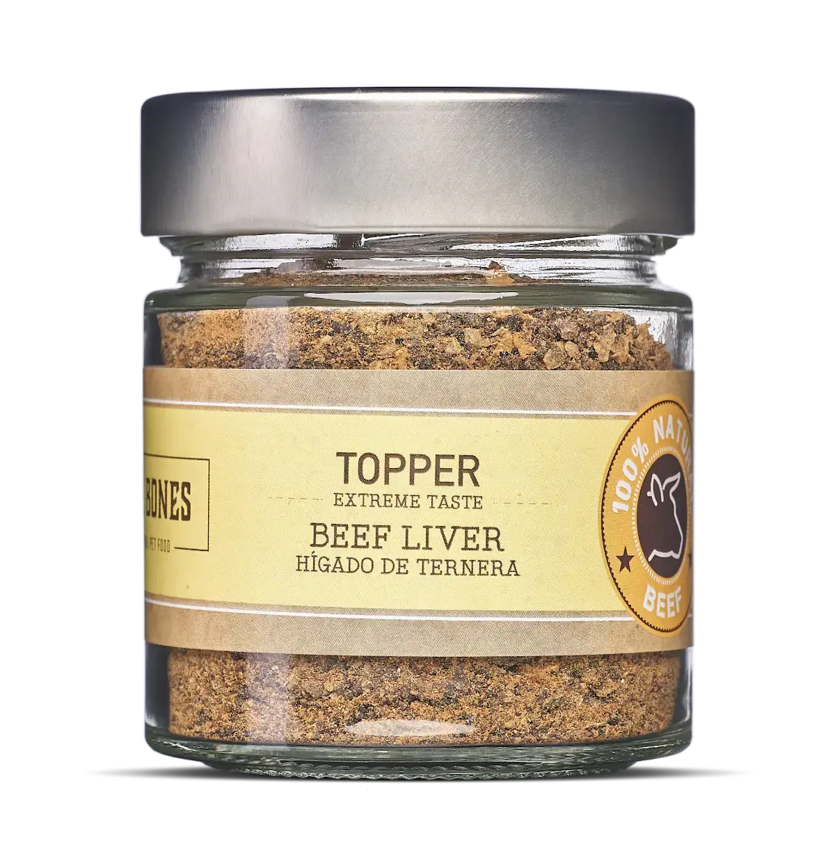 Topping Nötlever – naturlig smakförhöjare för hund och katt, 100 g