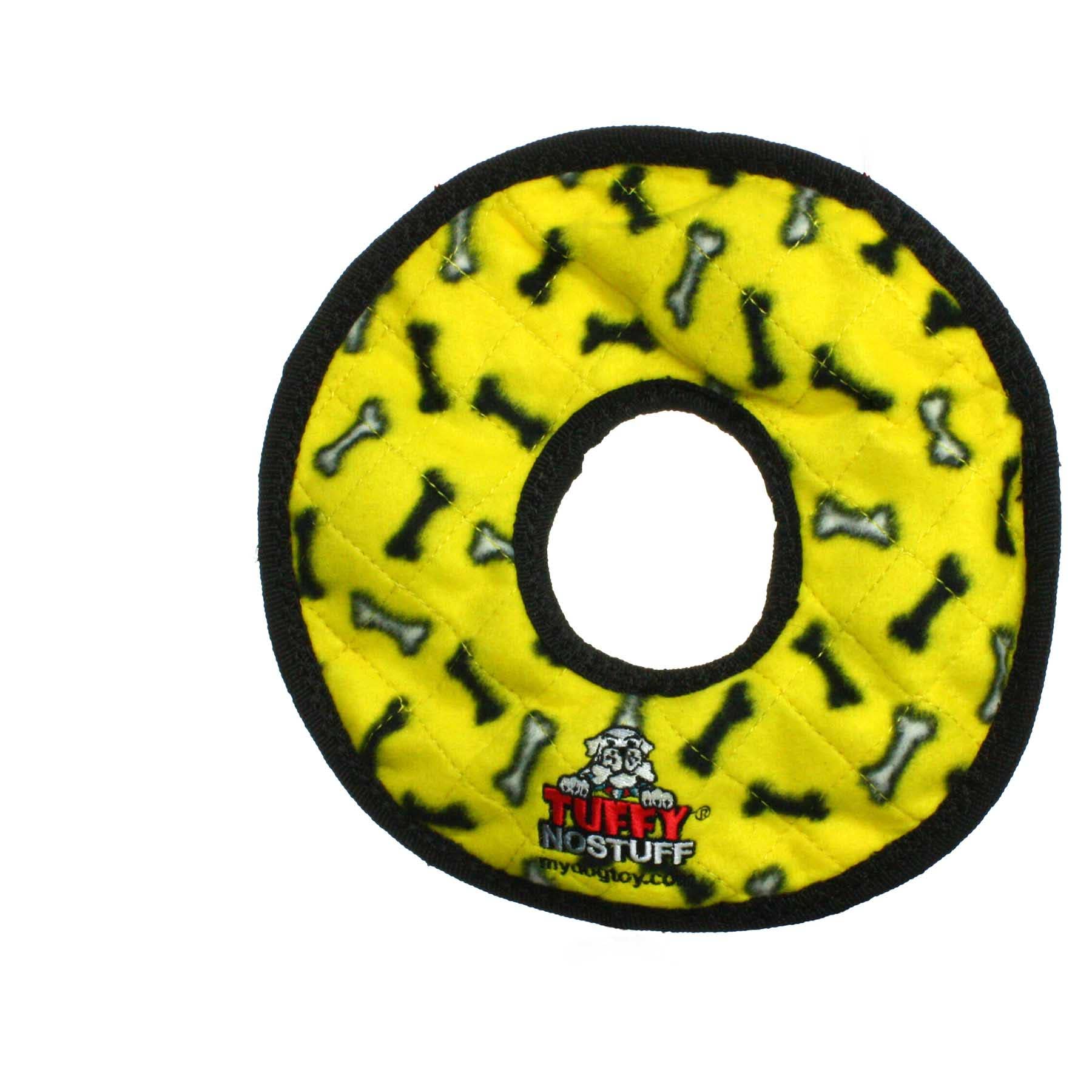 Tuffy No Stuff Ultimate Ring – Gul | Slitstark Squeaky Hundleksak