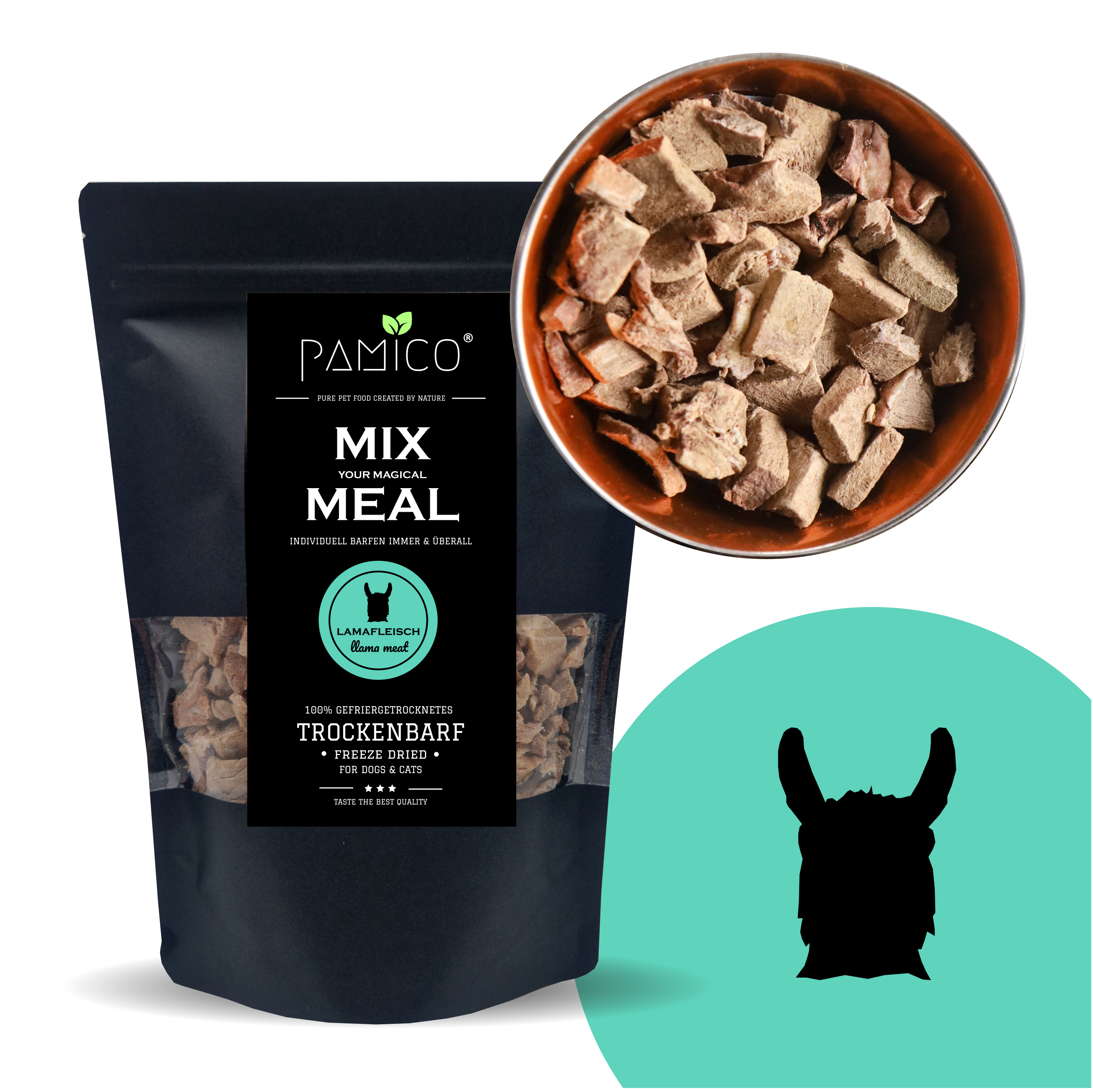 Pamico – Frystorkat lamkött | MIX MEAL TorrBARF för hundar & katter (120 g)