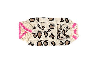 Chilly Dog Leopard Dog – handstickad hundtröja i alpackaull Large