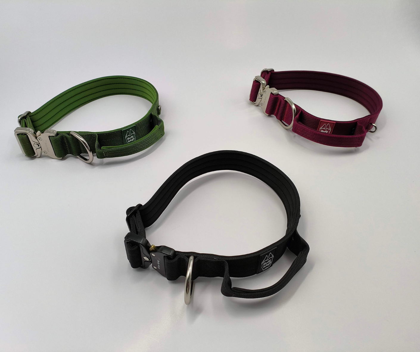 Bully Wags - 1.5" taktisk krage med handtag - svart: Stor
