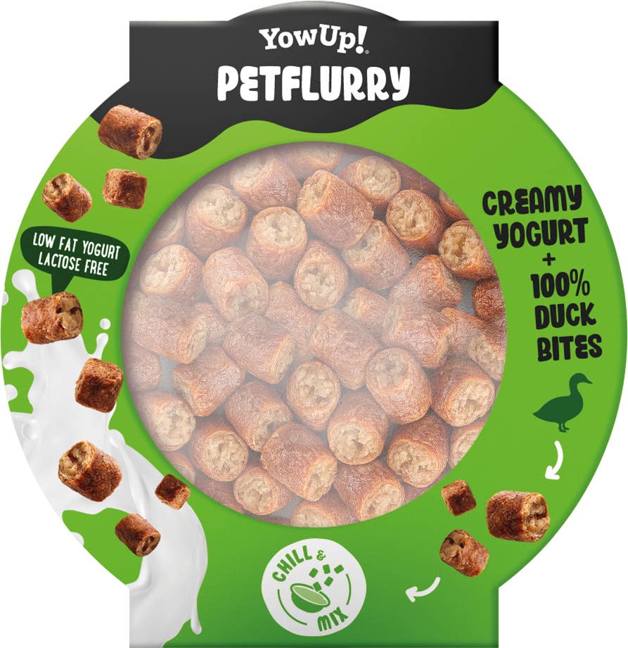 PetFlurry Anka – krämigt yoghurtsnack med ankbitar för hundar