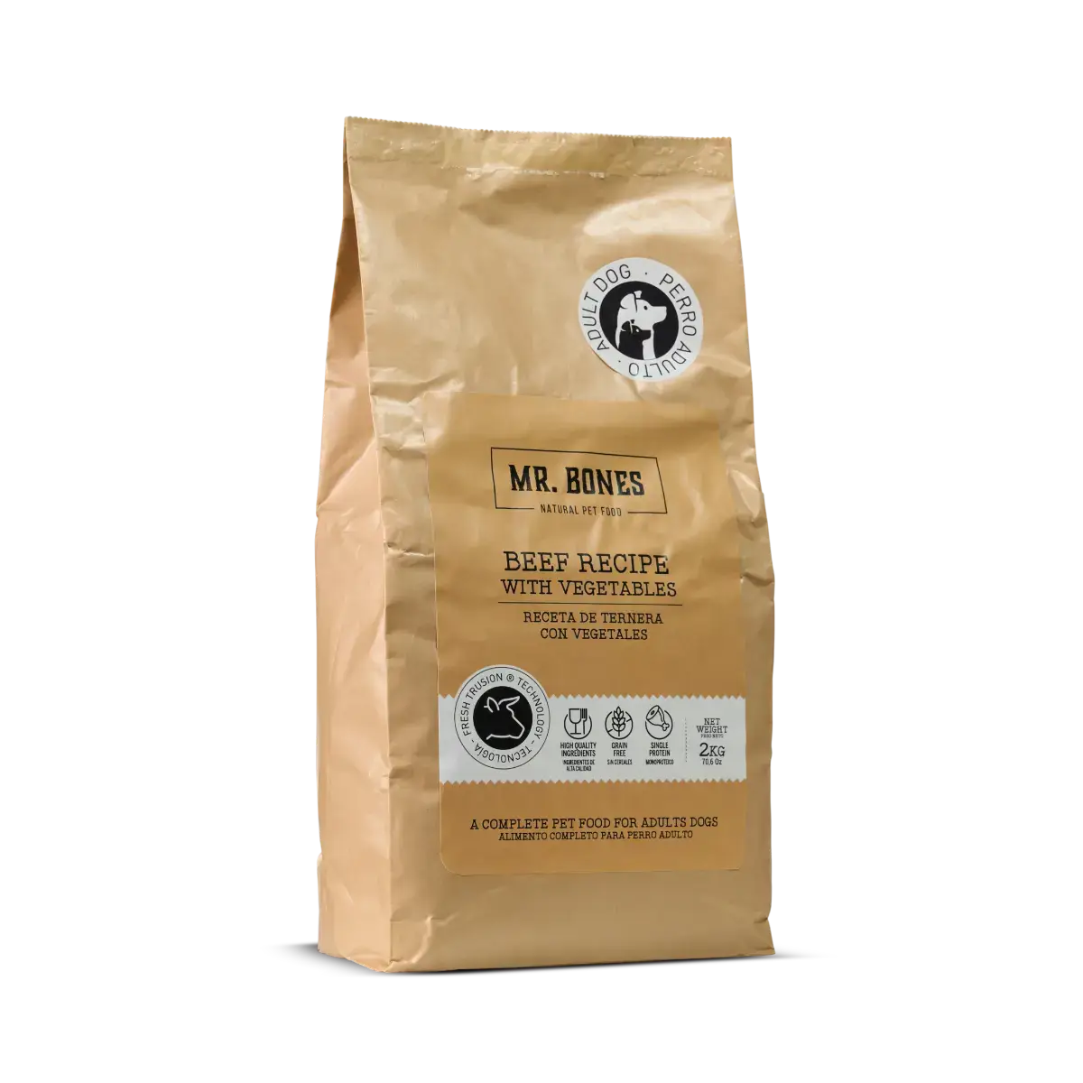 Mr.Bones - Natural Pet Products - Torrfoder för hundar – kornfritt recept med nötkött