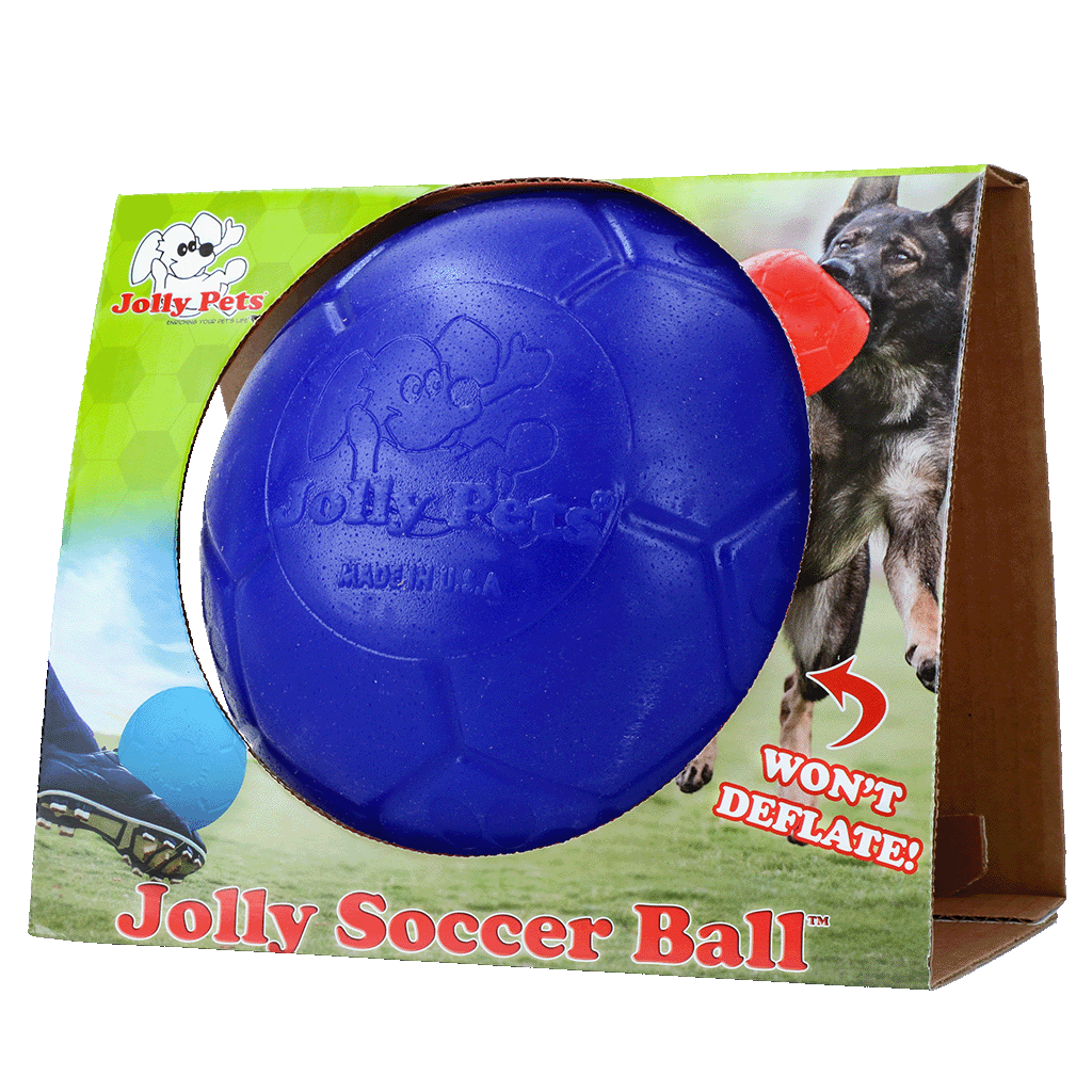 Jolly fotboll 20 cm mörkblå – tålig hundboll för lek, apportering och vatten