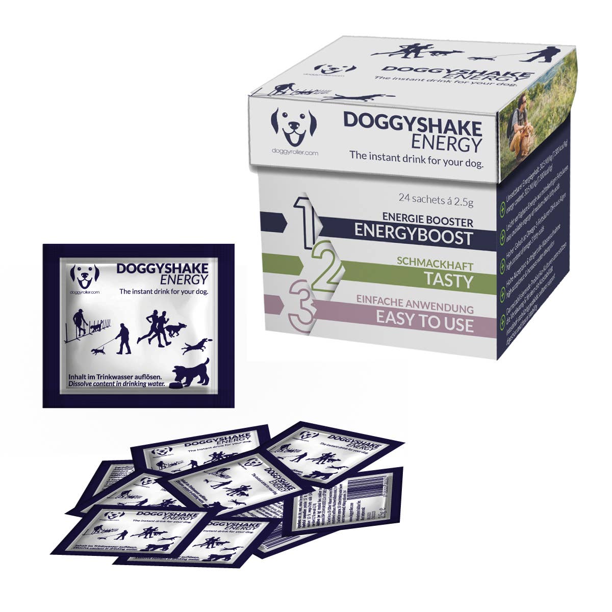 Doggyshake Energy – Energidryck för hundar | 24 portionspåsar