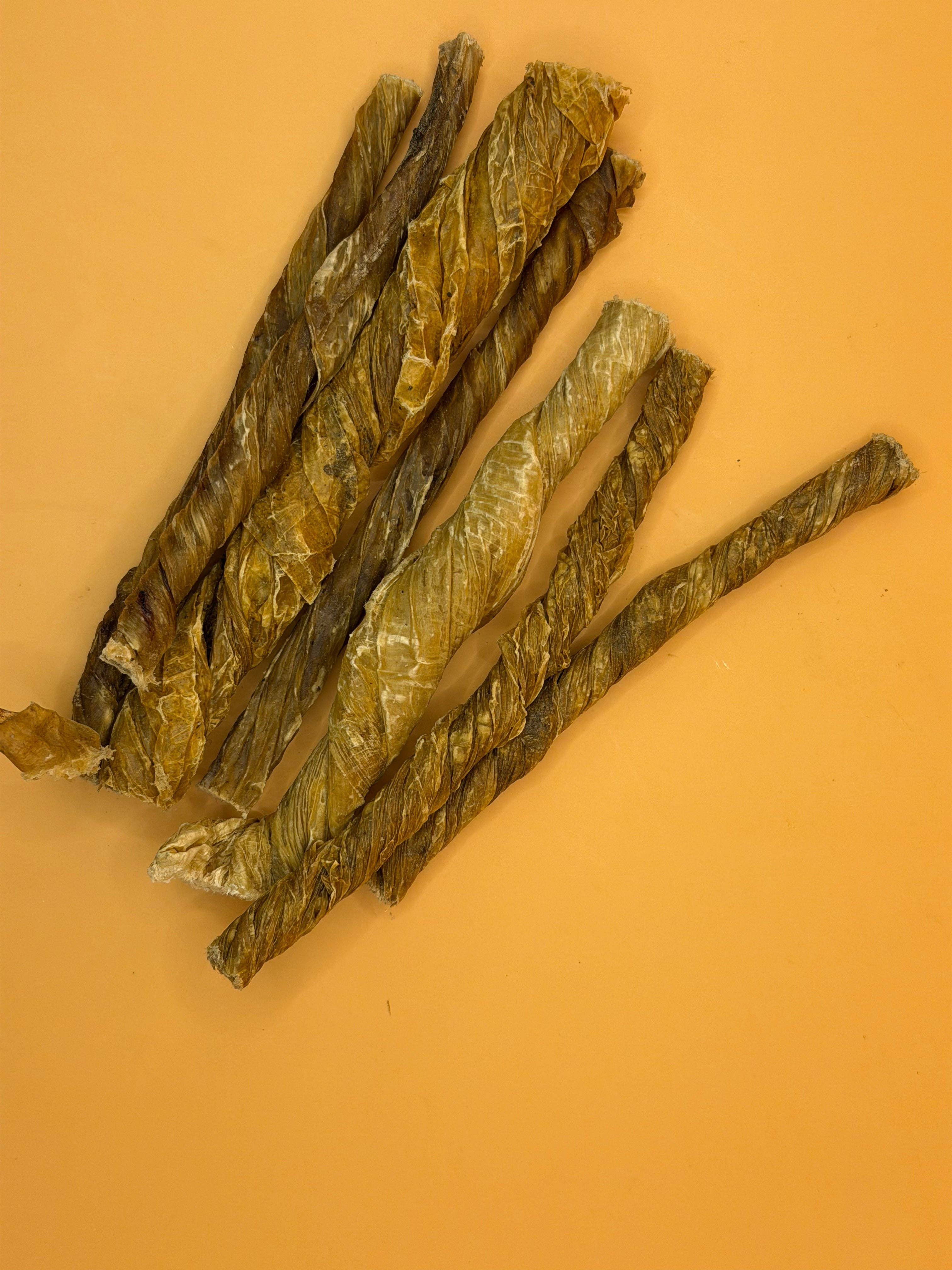 Kalvblåsa Sticks 250 g – Naturligt hundtugg av 100 % kalv
