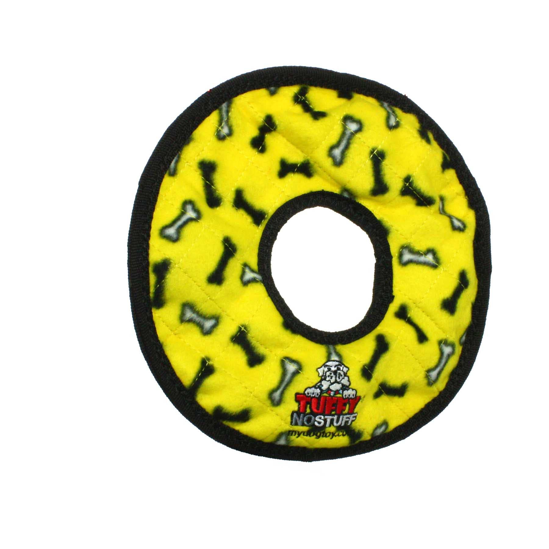Tuffy No Stuff Ultimate Ring – Gul | Slitstark Squeaky Hundleksak