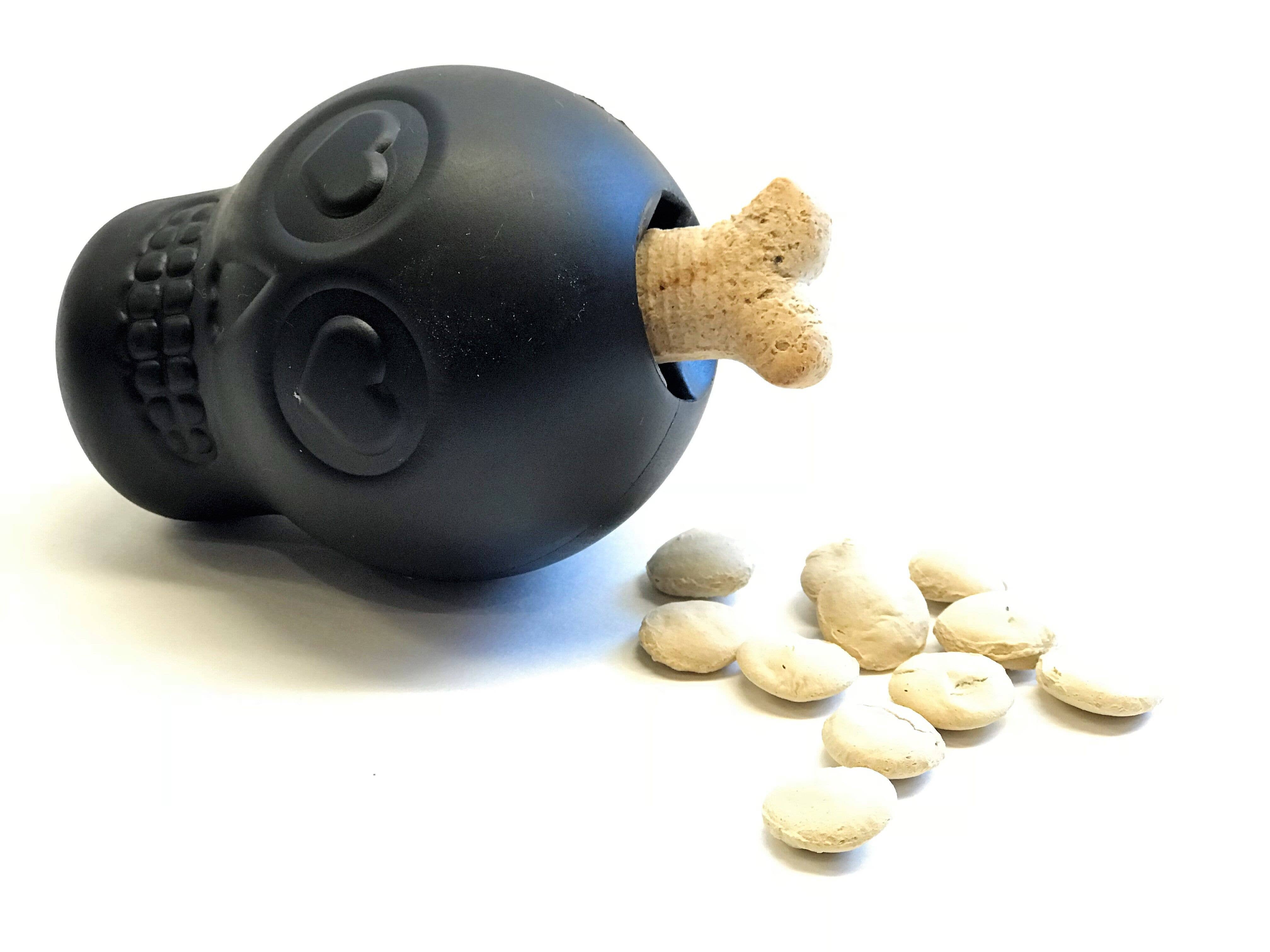 Dödskalle – Godisdispenser i Naturgummi för Hund
