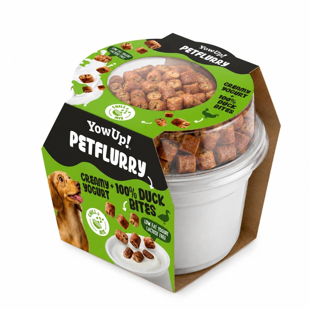 PetFlurry Anka – krämigt yoghurtsnack med ankbitar för hundar
