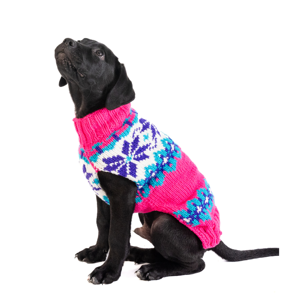 Chilly Dog Elsa Dog – handstickad hundtröja i alpackaull Medium