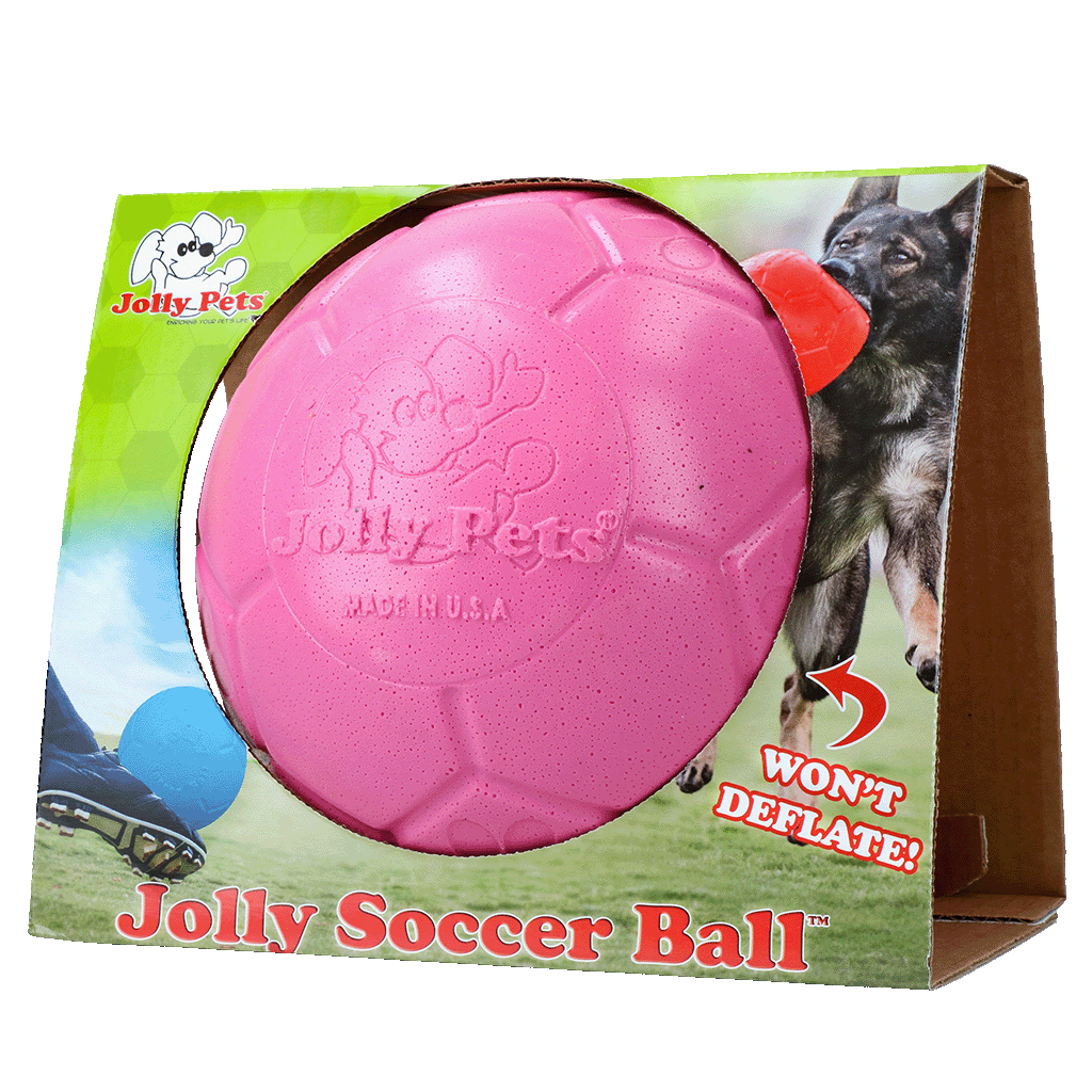 Jolly Fotboll 20 cm rosa – tålig hundboll för lek, apportering och vatten