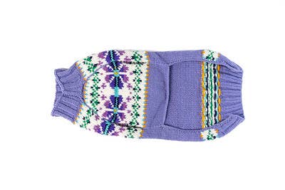 Chilly Dog Lavender Flowers – handstickad hundtröja i 100% fårull XL