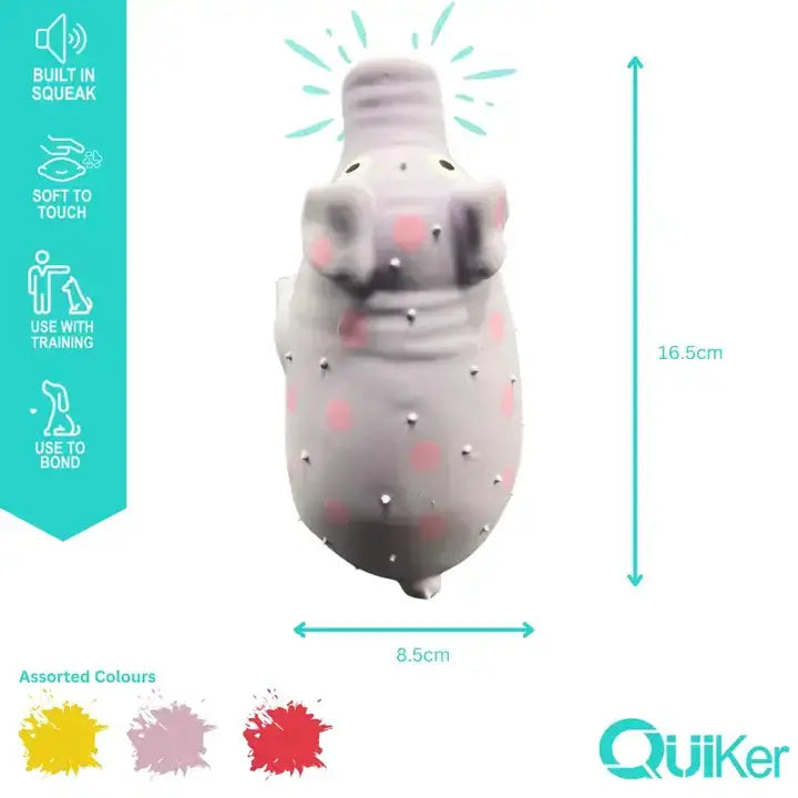 Quiker Pet Products - Latex Grunting Gris Hund Leksak - 3-pack Inner