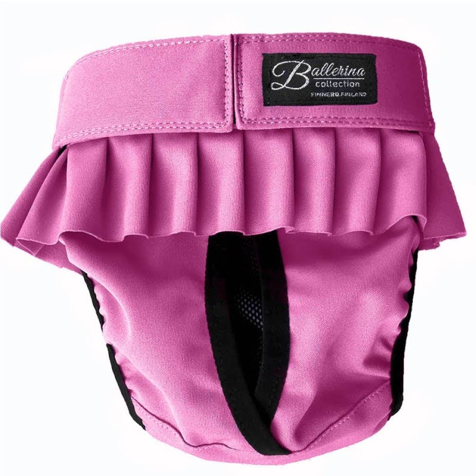 FINNERO BALLERINA Hundhygienbyxor – Rosa | Tvättbara tikskydd