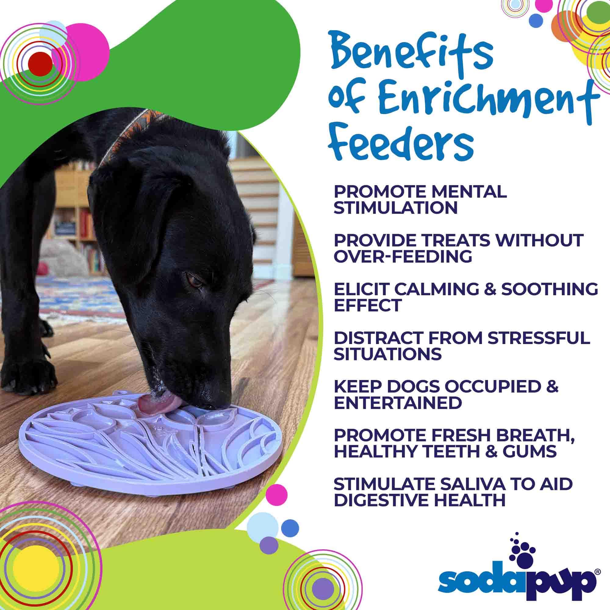 SodaPup Dog Toys - Tulpan Design eMat Berikningsslickmatta Med Sugkoppar: Pastelllila Lotus emat