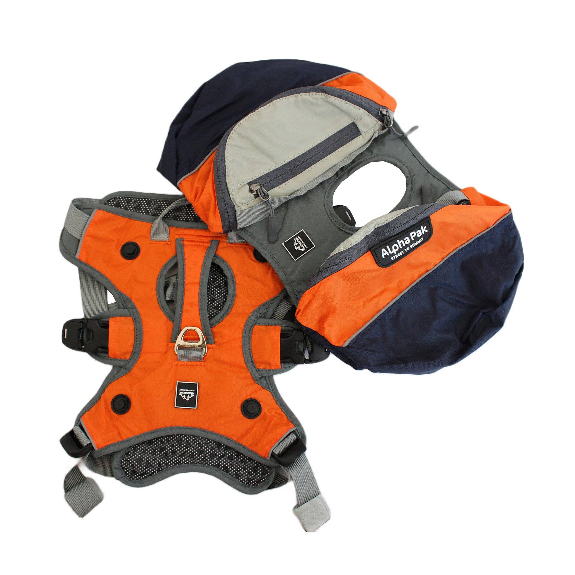 Camping With Dogs and AlphaPak - Adventurer 2-delat hundpaket med EZ Latch™: Lila / Medium - Bröst 22-27in - Hals 14-20in.
