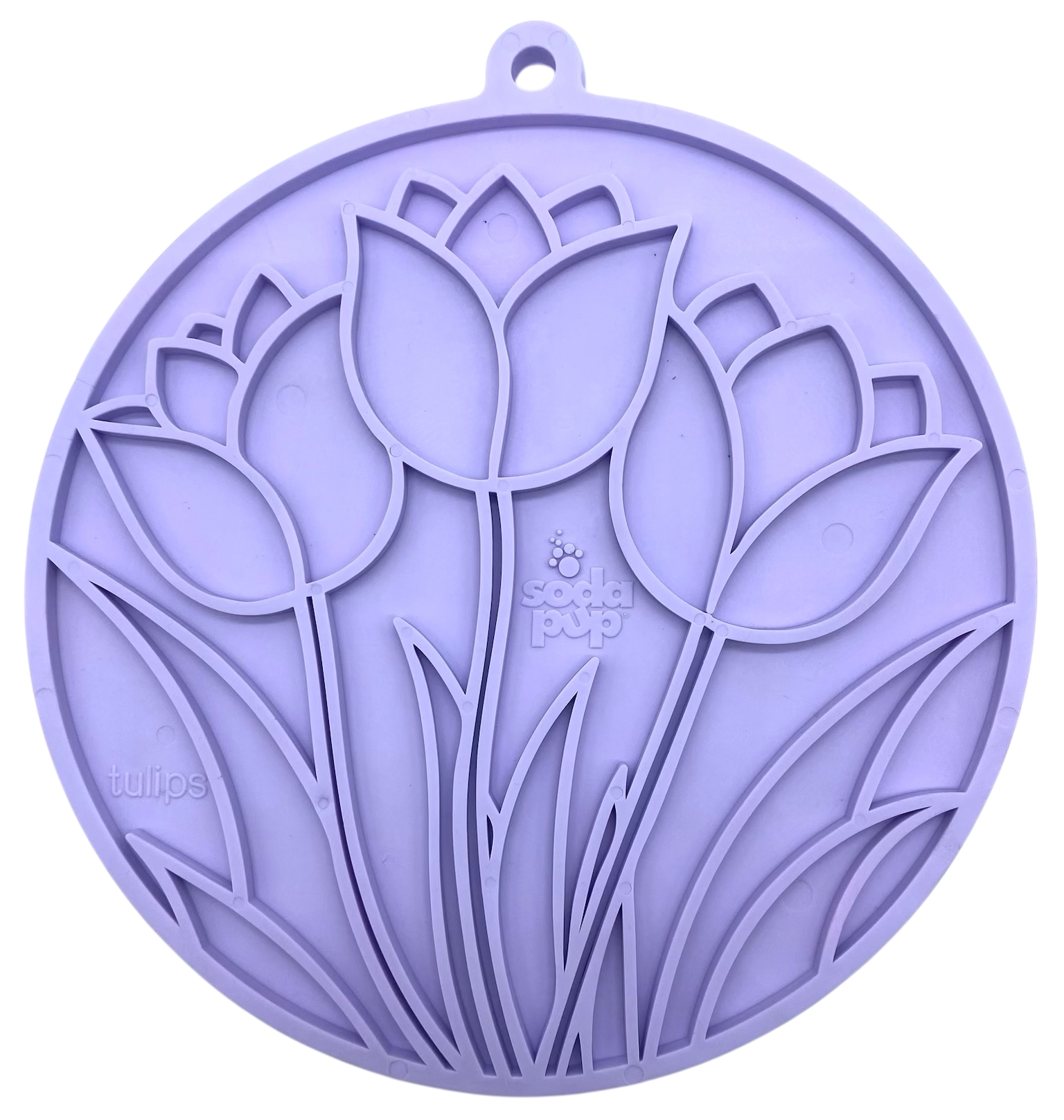 SodaPup Dog Toys - Tulpan Design eMat Berikningsslickmatta Med Sugkoppar: Pastelllila Lotus emat