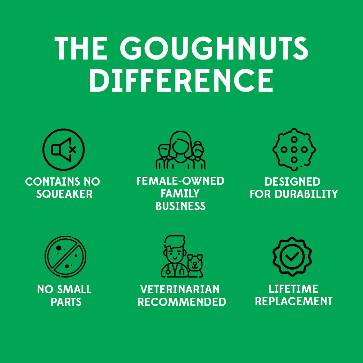 Goughnuts Original Tug Toy – Gul Medium | Slitstark hundleksak - Livstidsgaranti