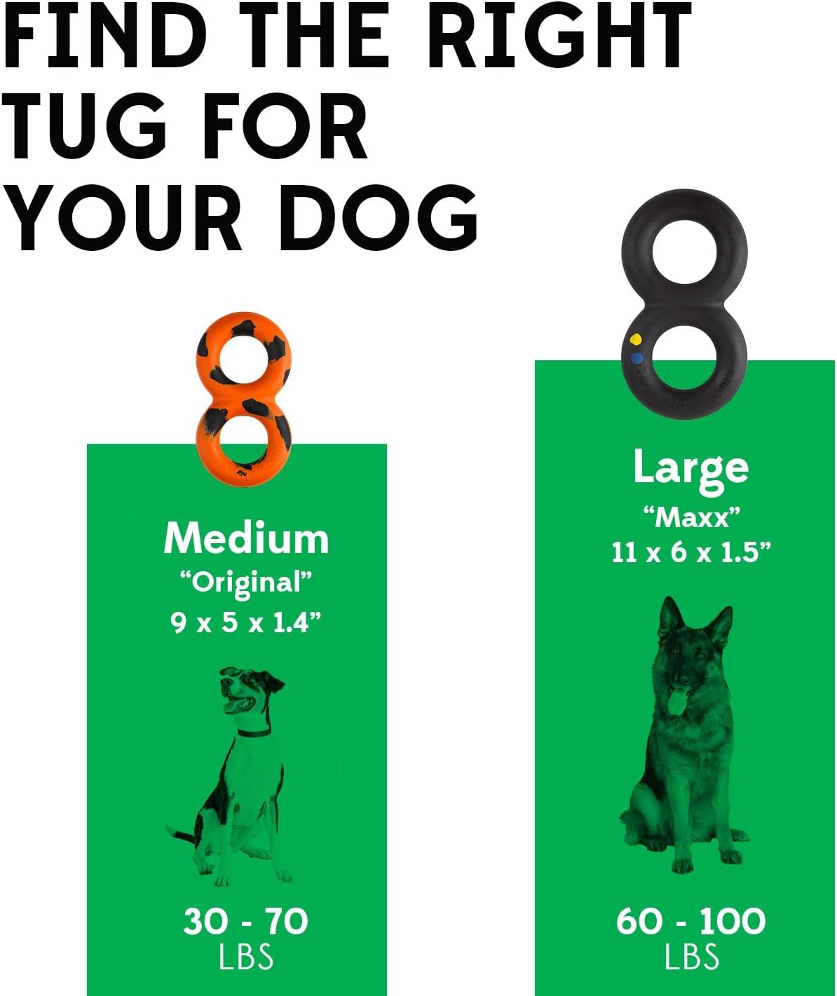 Goughnuts Original Tug Toy – Gul Medium | Slitstark hundleksak - Livstidsgaranti