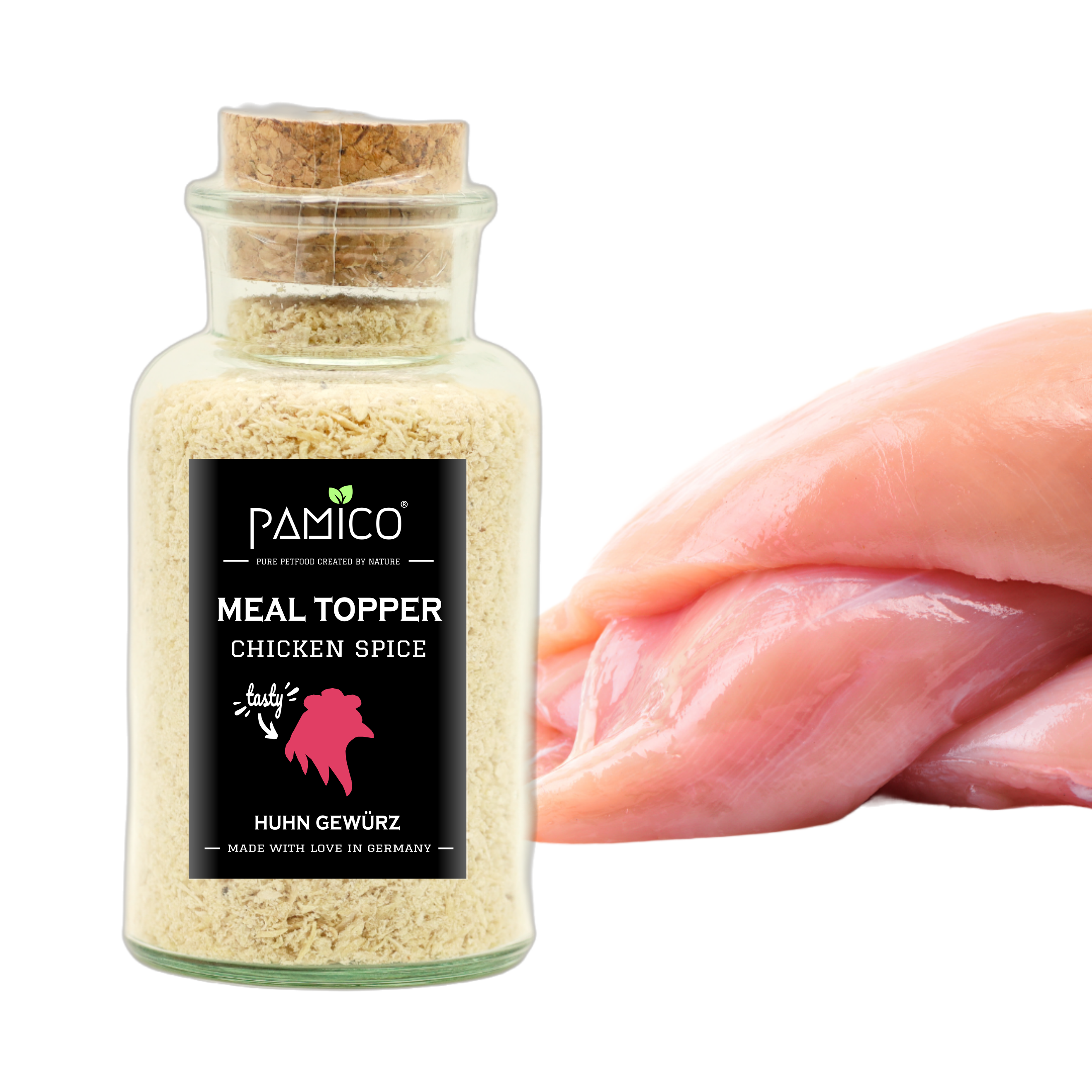 Kycklingbröst Krydda Måltidstopp - Proteinrik Fodermagi för kräsna Hundar & Katter