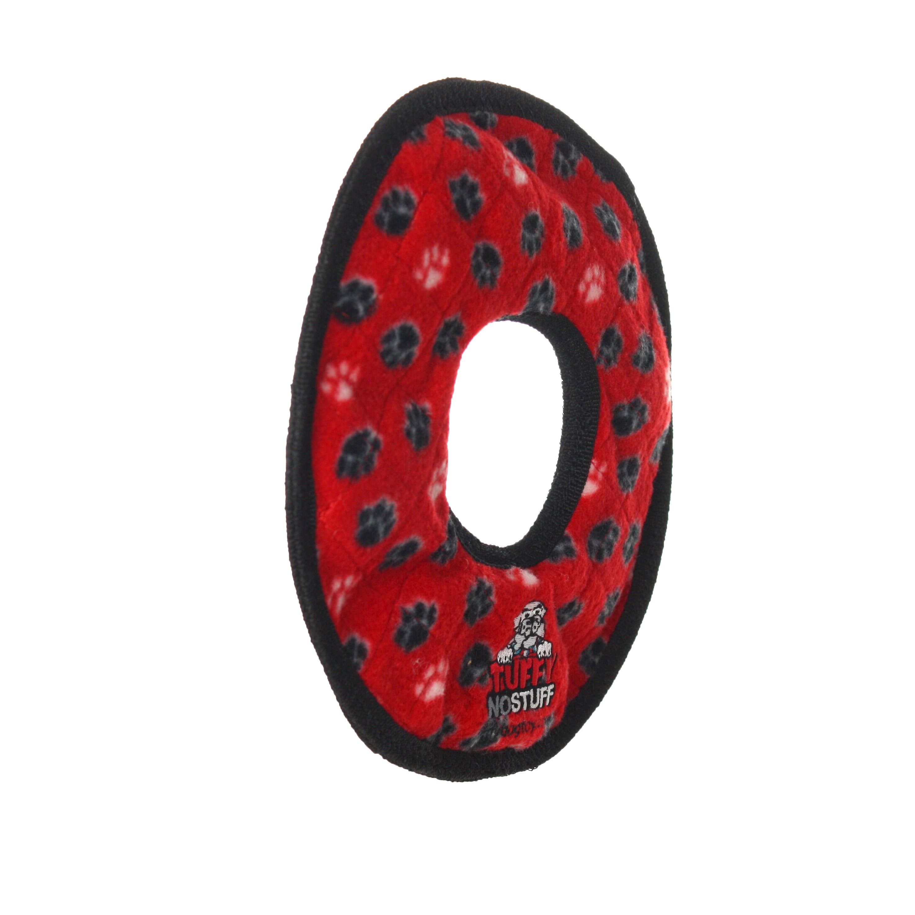 Tuffy No Stuff Ultimate Ring – Röd | Slitstark Squeaky Hundleksak