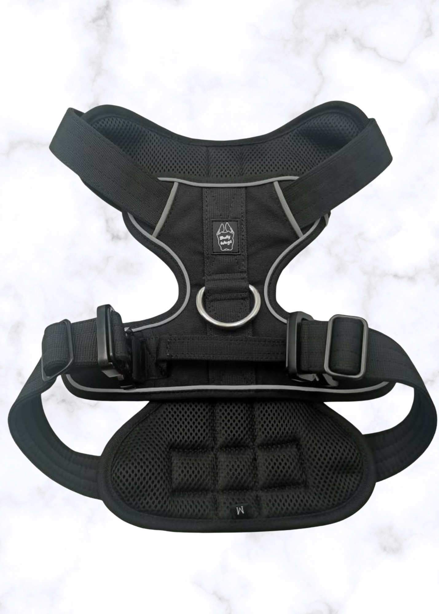 Bully Wags - Heavy-Duty Everyday Harness - Svart: Svart / X-Large