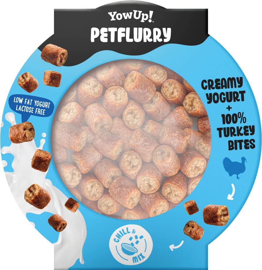 PetFlurry Kalkon – krämigt yoghurtsnack med kalkonbitar för hundar