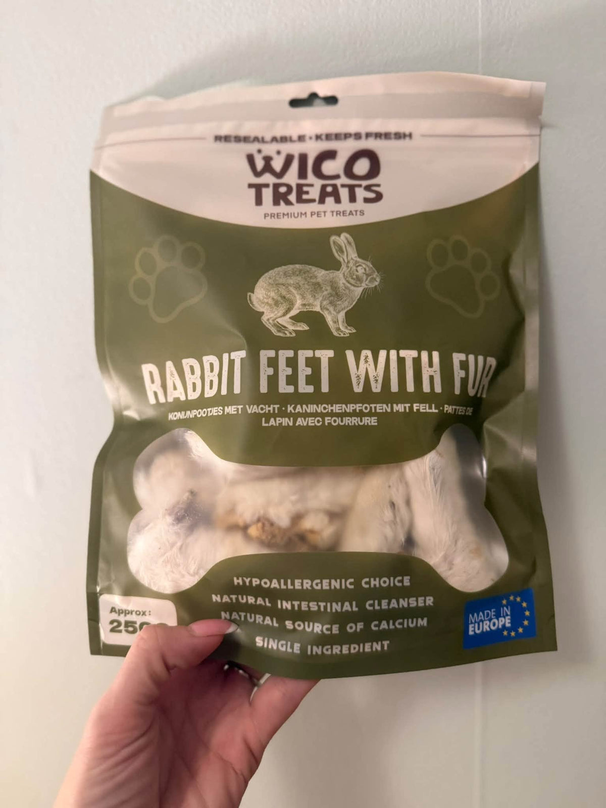 Kaninfötter med päls – 250 g