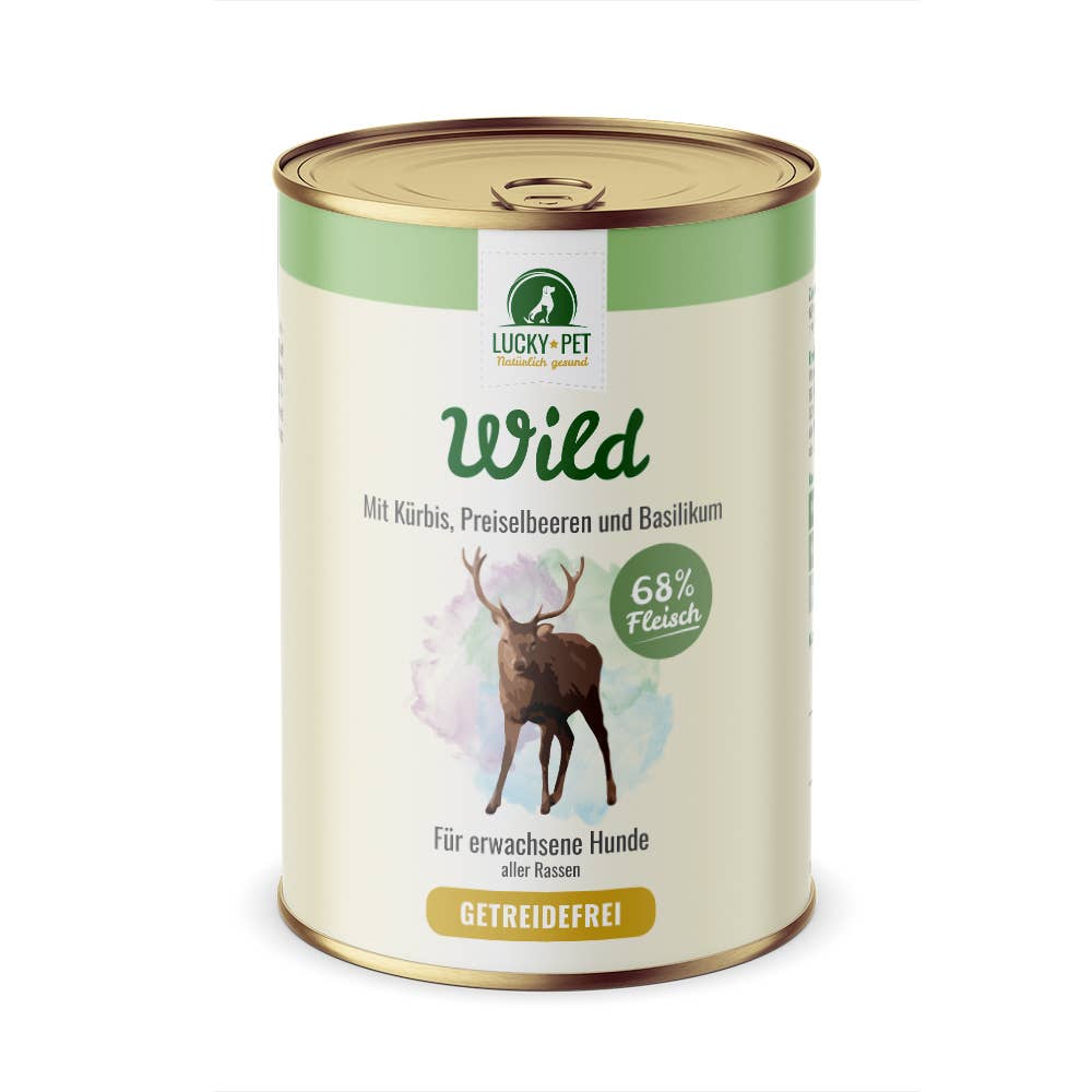 Lucky-Pet Vilt med Pumpa, Tranbär & Basilika 400 g – Våtfoder med viltkött
