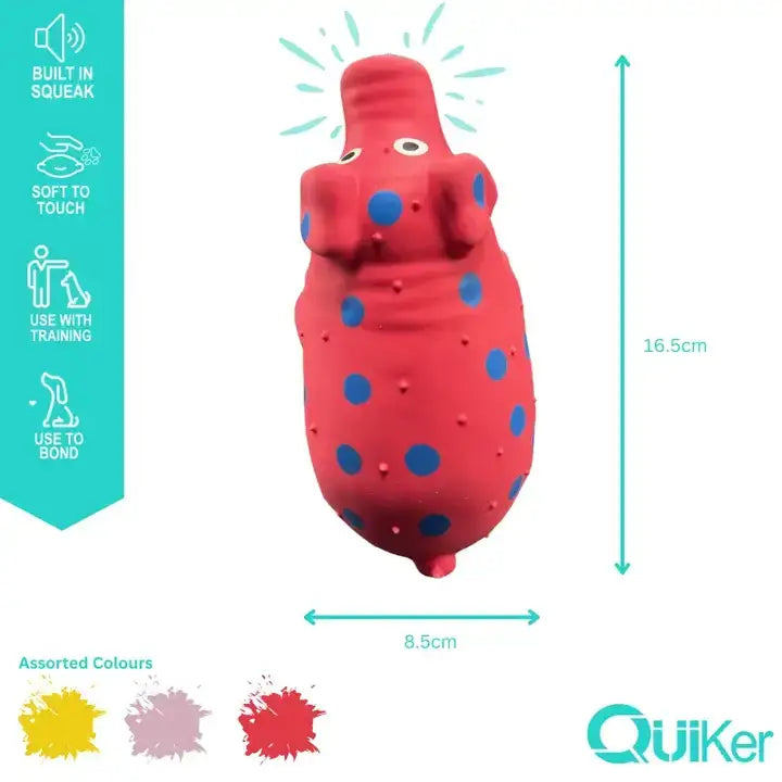 Quiker Pet Products - Latex Grunting Gris Hund Leksak - 3-pack Inner